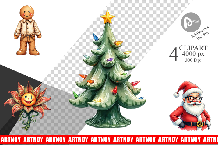 70s Christmas Clipart