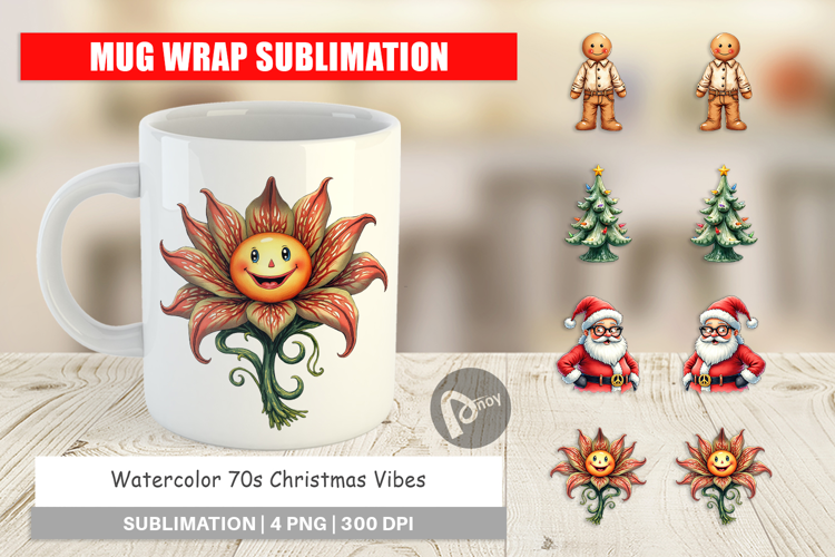 70s Christmas Mug Wrap