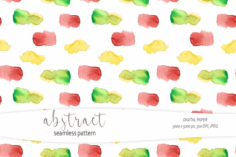 Watercolor abstract shapes seamless pattern - 1 JPEG file
