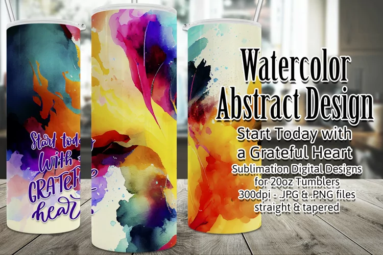 Start Today with a Grateful Heart, Colorful Watercolor Wrap