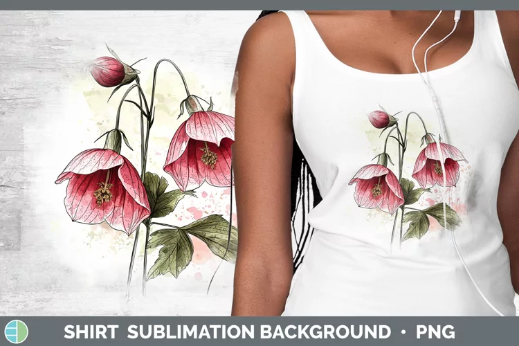 Watercolor Abutilon Shirt Sublimation Sublimation Background