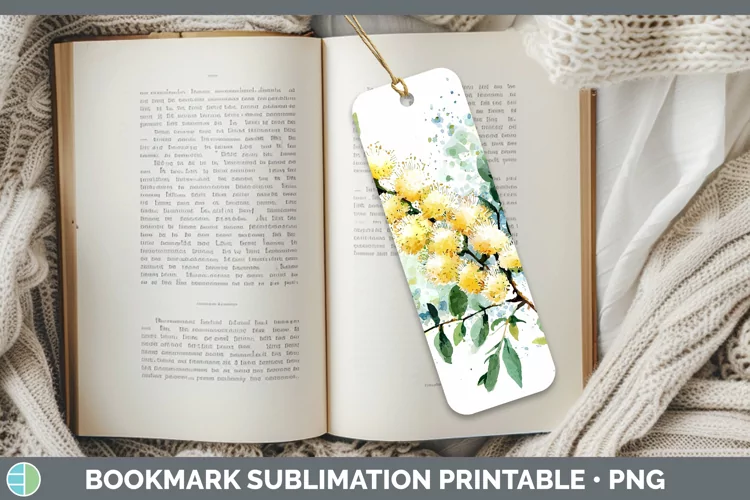 Watercolor Acacia Bookmark Sublimation Printable Designs