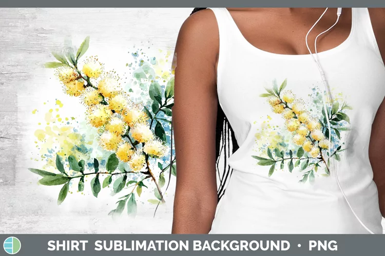 Watercolor Acacia Shirt Sublimation Sublimation Background D