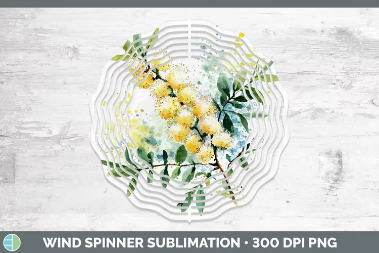 Watercolor Acacia Wind Spinner Sublimation Spinner Designs