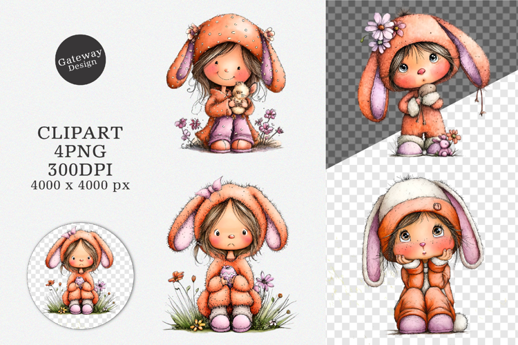 Watercolor Adorable Little Child Clipart