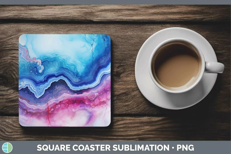 Watercolor Agate Square Coaster Sublimation Coaster Designs