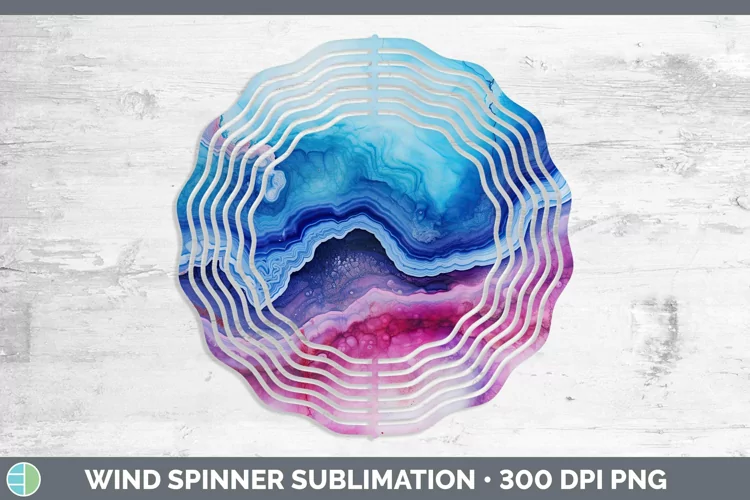 Watercolor Agate Wind Spinner Sublimation Spinner Designs