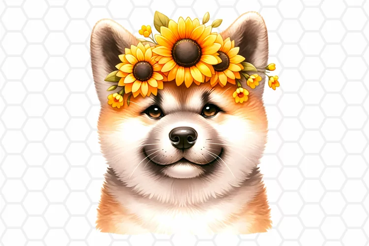 Watercolor Akita Clipart, Sublimation PNG Design
