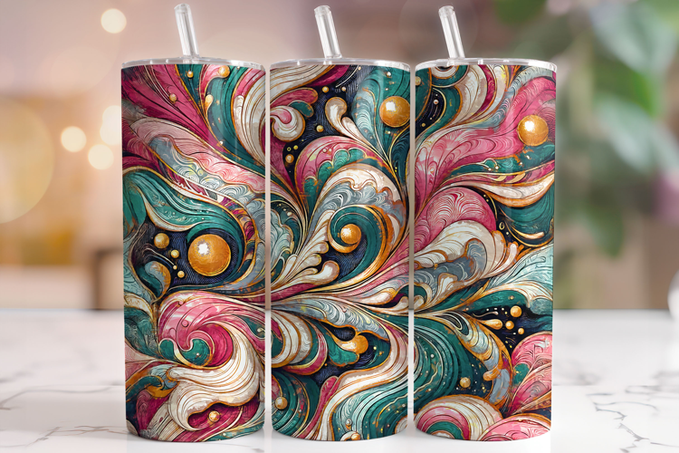 Alcohol Ink Tumbler Wrap, Marble Tumbler, Colorful Tumbler