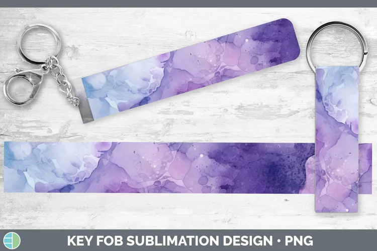 Watercolor Alexandrite Key Fob Sublimation Wristlet Designs