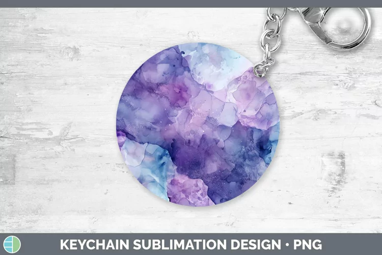 Watercolor Alexandrite Keychain Sublimation Keyring Designs