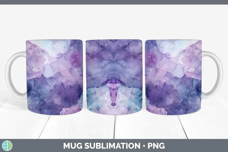 Watercolor Alexandrite Mug Wrap Sublimation Coffee Cup Desig