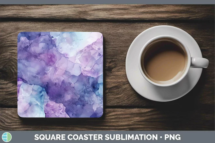 Watercolor Alexandrite Square Coaster Sublimation Coaster De