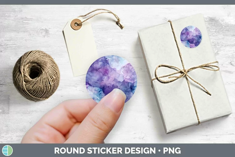 Watercolor Alexandrite Stickers | Round Labels Designs