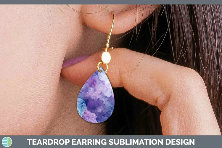 Watercolor Alexandrite Teardrop Earrings Sublimation Earring