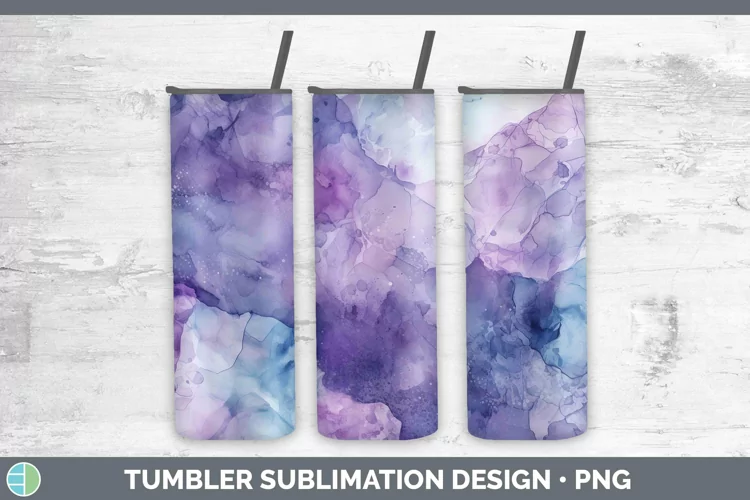 Watercolor Alexandrite Tumbler Sublimation 20 oz Skinny Tumb