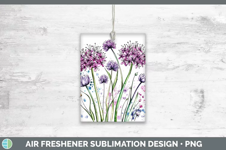 Watercolor Allium Air Freshener Sublimation Car Freshener De