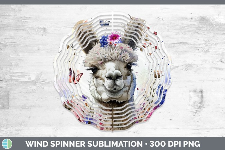 Watercolor Alpaca Wind Spinner Sublimation Spinner Designs