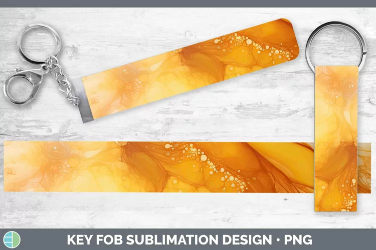 Watercolor Amber Key Fob Sublimation Wristlet Designs