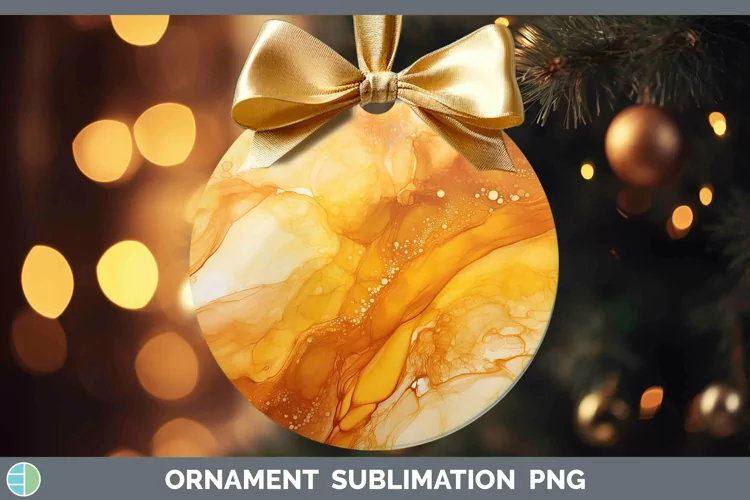 Watercolor Amber Ornament Sublimation Bauble Designs