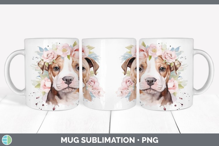 GorgeousWild Flowers American Staffordshire Mug Wrap design.
