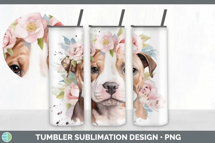 Watercolor American Staffordshire Dog Tumbler | Sublimation