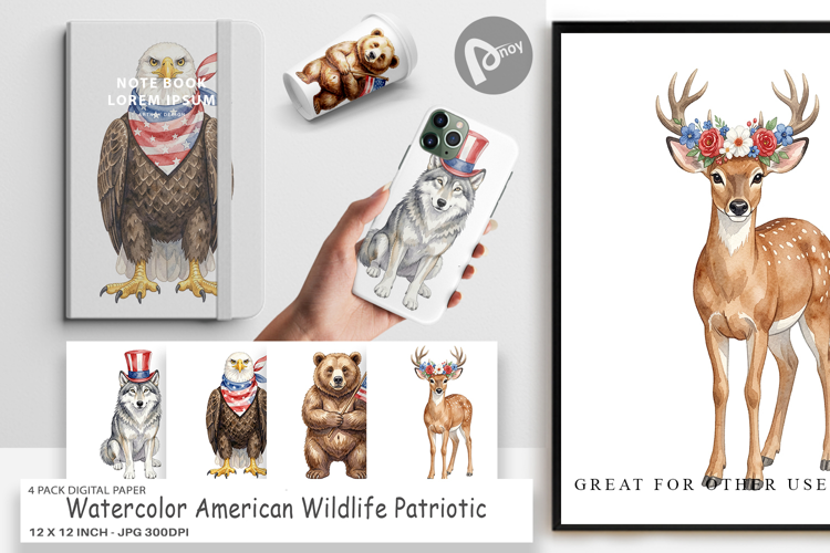 American Wildlife Digital Paper
