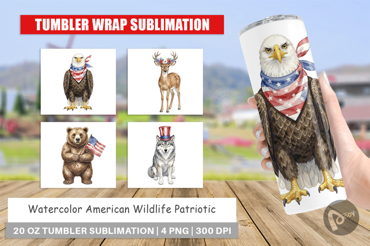 American Wildlife Patriotic Tumbler
