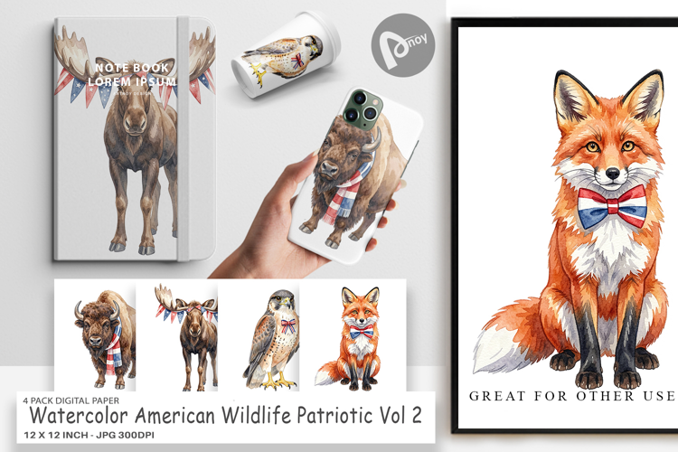 American Wildlife Digital Paper