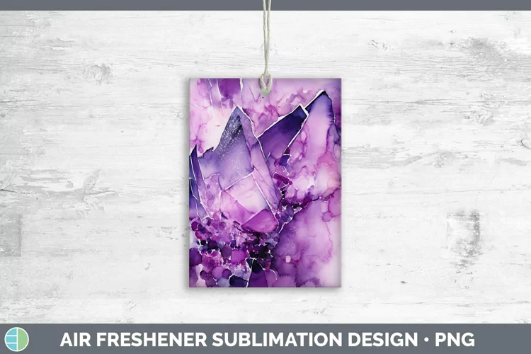 Watercolor Amethyst Air Freshener Sublimation Car Freshener