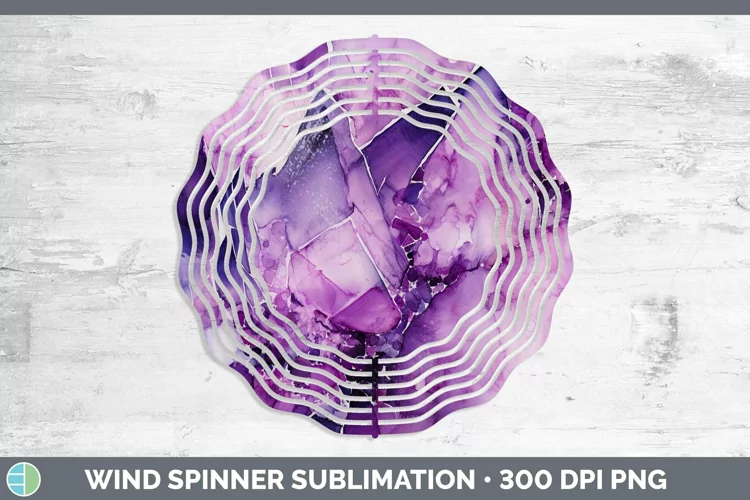 Watercolor Amethyst Wind Spinner Sublimation Spinner Designs