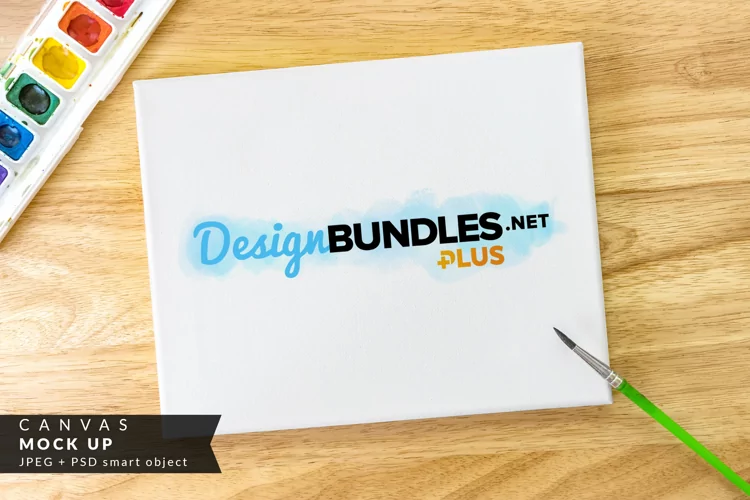 Watercolor and Canvas | Mock up