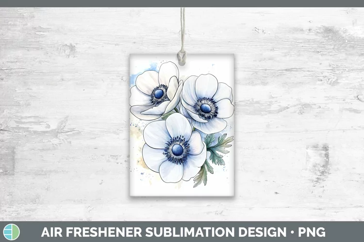 Watercolor Anemone Air Freshener Sublimation Car Freshener D