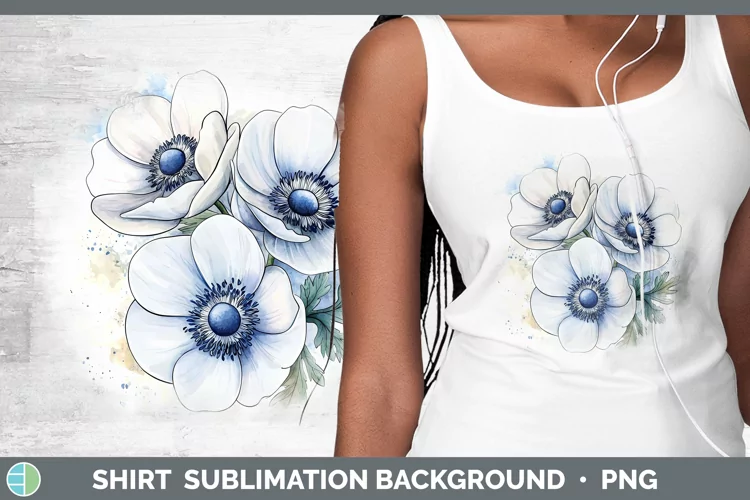 Watercolor Anemone Shirt Sublimation Sublimation Background