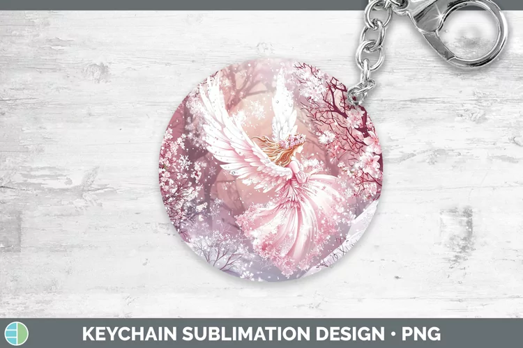Watercolor Angel Keychain Sublimation Keyring Designs