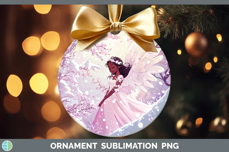 Watercolor Angel Ornament Sublimation Bauble Designs