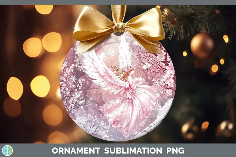 Watercolor Angel Ornament Sublimation Bauble Designs