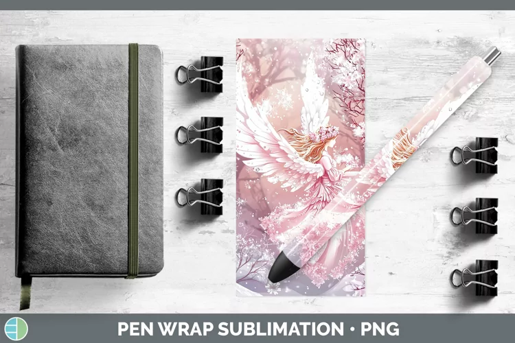 Watercolor Angel Pen Wrap Sublimation Pen Designs