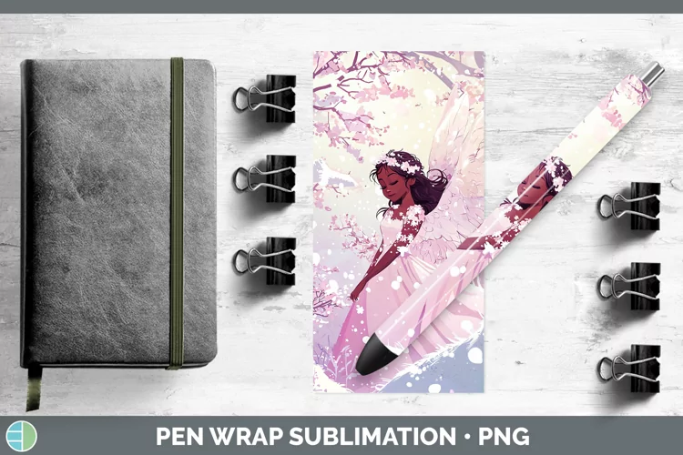 Watercolor Angel Pen Wrap Sublimation Pen Designs