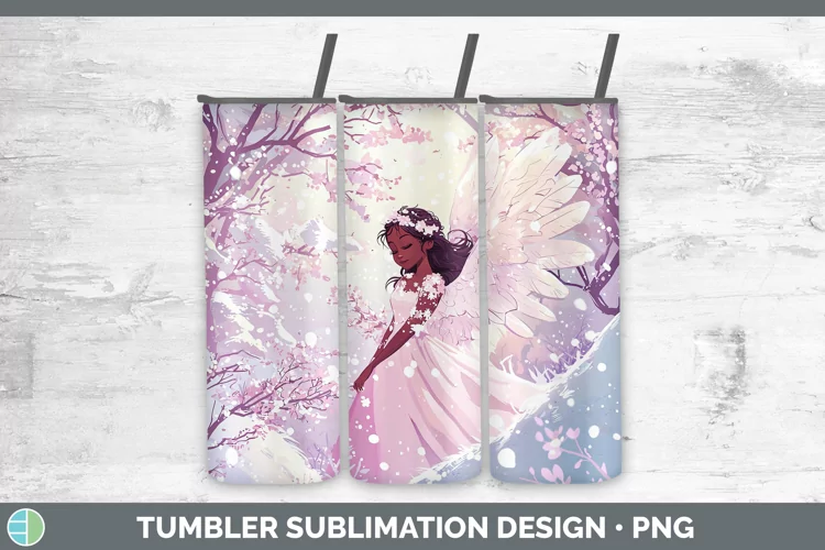 Watercolor Angel Tumbler Sublimation 20 oz Skinny Tumbler De