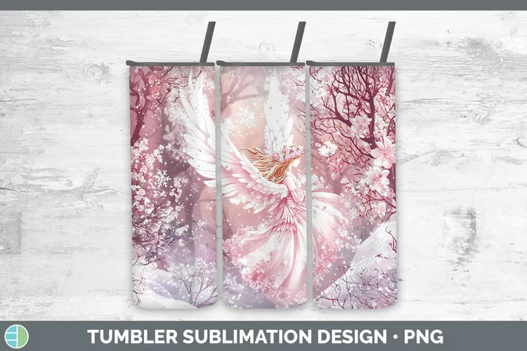 Watercolor Angel Tumbler Sublimation 20 oz Skinny Tumbler De