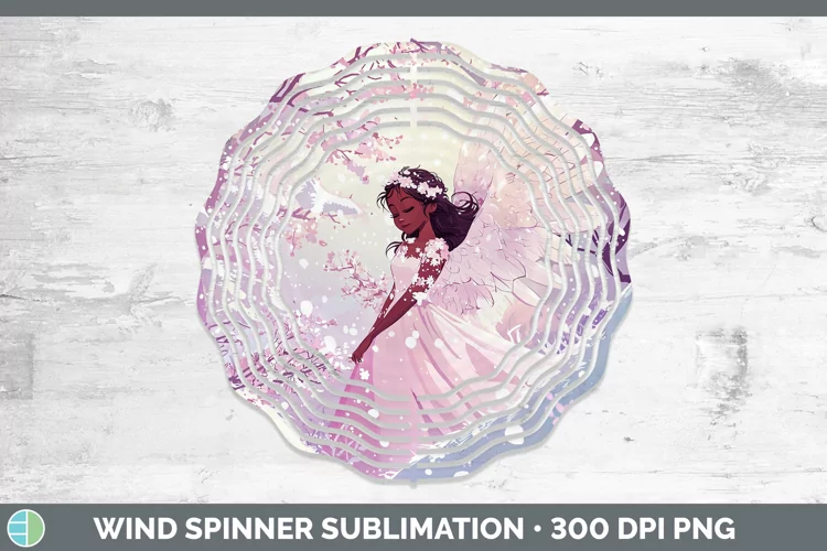 Watercolor Angel Wind Spinner Sublimation Spinner Designs