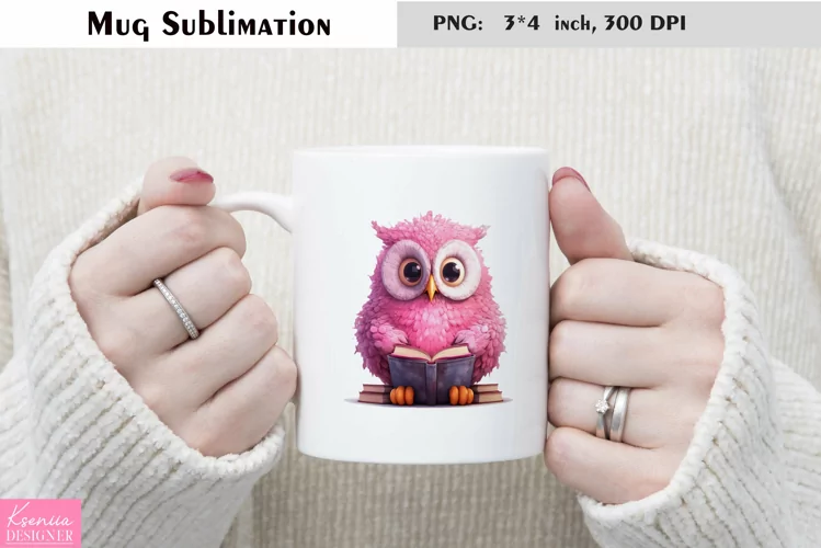 Watercolor Owl Mug Sublimation|Cartoon Design