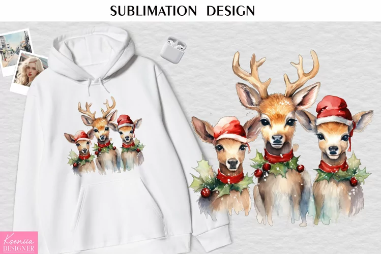 Christmas Reindeer Family|T Shirt Sublimation
