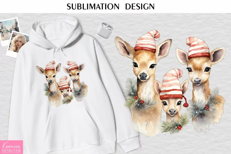 Christmas Reindeer Family|T Shirt Sublimation