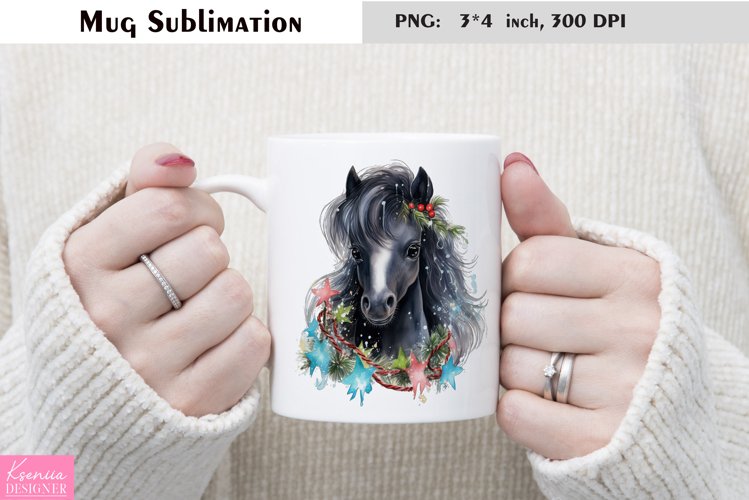 Watercolor Christmas Mug Sublimation|Cartoon Animal Design