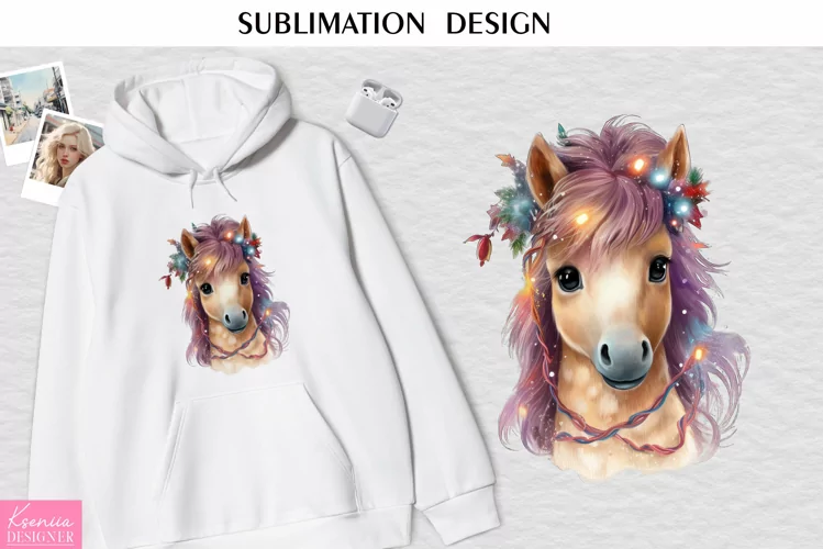 Watercolor Shiny Baby Horse| Watercolor Sublimation Design