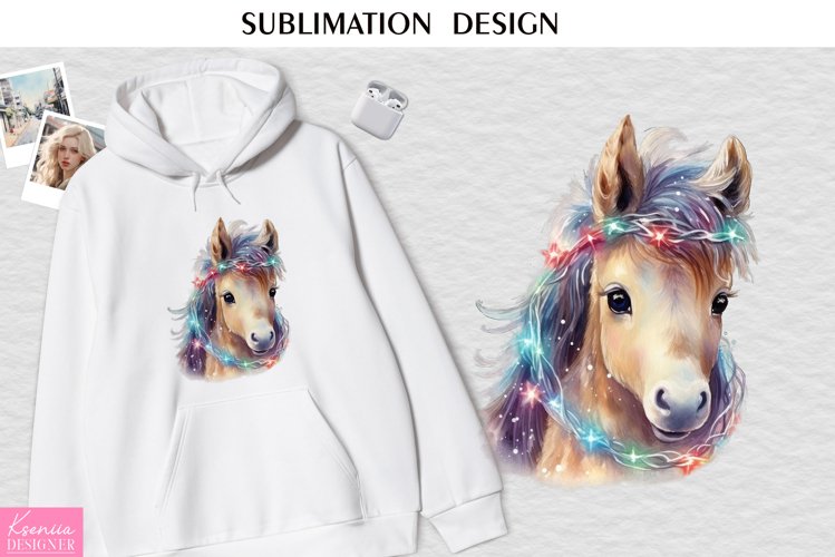 Watercolor Glowing Horse| Watercolor Sublimation Design