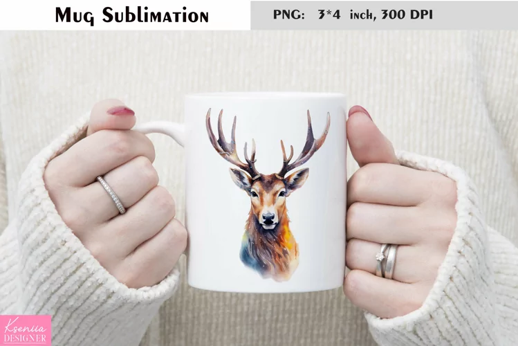 Watercolor Christmas Mug Sublimation|Cartoon Animal Design