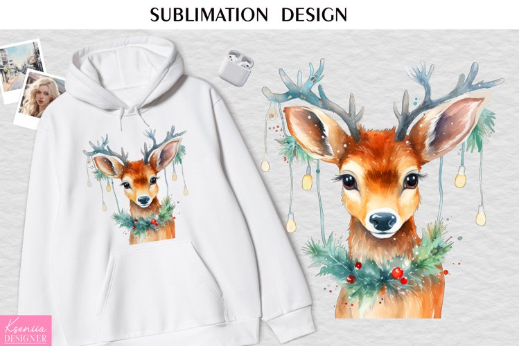 Christmas Reindeer|Glowing Garland| Animal Sublimation